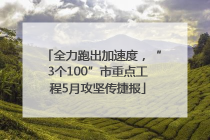 全力跑出加速度，“3个100”市重点工程5月攻坚传捷报