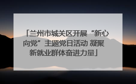 兰州市城关区开展“新心向党”主题党日活动 凝聚新就业群体奋进力量