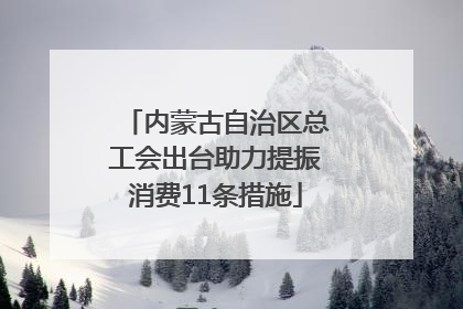 内蒙古自治区总工会出台助力提振消费11条措施