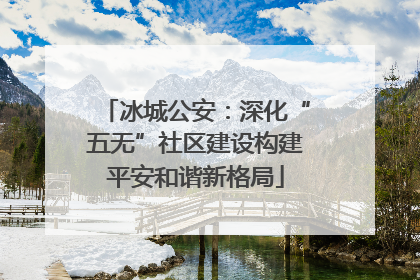 冰城公安：深化“五无”社区建设构建平安和谐新格局