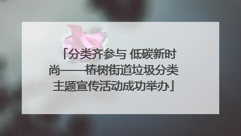 分类齐参与 低碳新时尚——椿树街道垃圾分类主题宣传活动成功举办