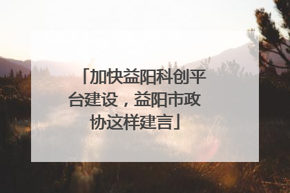 加快益阳科创平台建设，益阳市政协这样建言