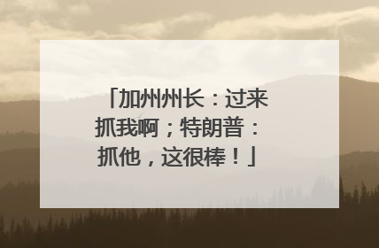 加州州长：过来抓我啊；特朗普：抓他，这很棒！