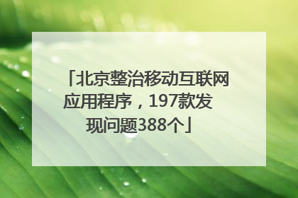 北京整治移动互联网应用程序，197款发现问题388个