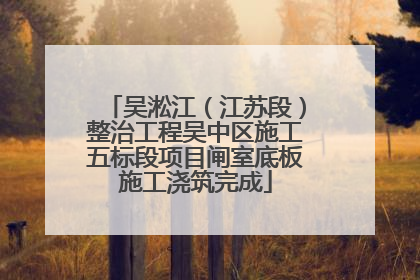 吴淞江（江苏段）整治工程吴中区施工五标段项目闸室底板施工浇筑完成