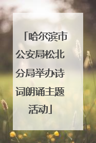 哈尔滨市公安局松北分局举办诗词朗诵主题活动