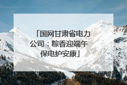 国网甘肃省电力公司：粽香迎端午 保电护安康