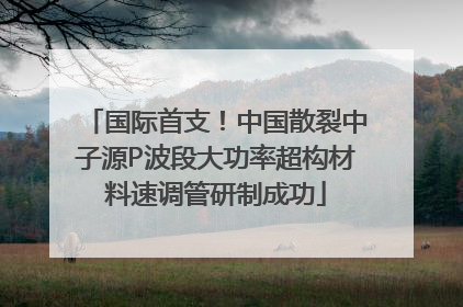 国际首支！中国散裂中子源P波段大功率超构材料速调管研制成功