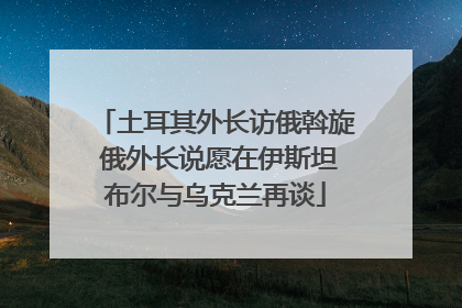 土耳其外长访俄斡旋 俄外长说愿在伊斯坦布尔与乌克兰再谈