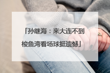孙继海：来大连不到梭鱼湾看场球挺遗憾