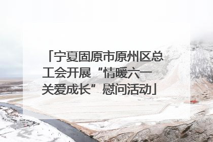宁夏固原市原州区总工会开展“情暖六一 关爱成长”慰问活动
