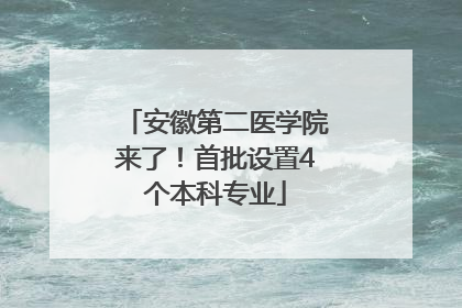 安徽第二医学院来了！首批设置4个本科专业