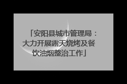安阳县城市管理局：大力开展露天烧烤及餐饮油烟整治工作