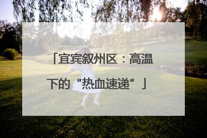 宜宾叙州区：高温下的“热血速递”