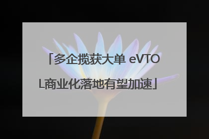 多企揽获大单 eVTOL商业化落地有望加速