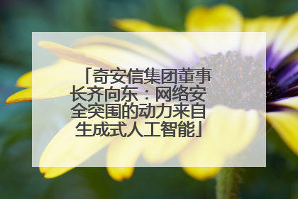 奇安信集团董事长齐向东：网络安全突围的动力来自生成式人工智能