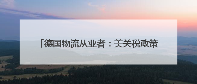德国物流从业者：美关税政策多变 企业适应“非常困难”