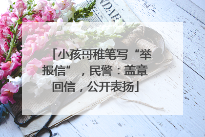 小孩哥稚笔写“举报信”，民警：盖章回信，公开表扬