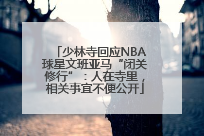 少林寺回应NBA球星文班亚马“闭关修行”：人在寺里，相关事宜不便公开