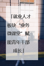 就业人才板块“业务微课堂”赋能青年干部成长