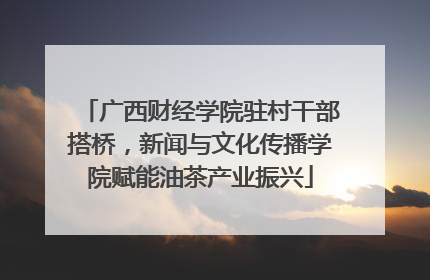 广西财经学院驻村干部搭桥，新闻与文化传播学院赋能油茶产业振兴