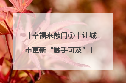 幸福来敲门③丨让城市更新“触手可及”
