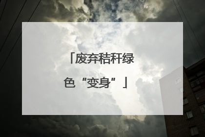 废弃秸秆绿色“变身”