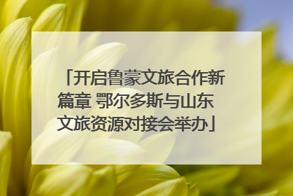 开启鲁蒙文旅合作新篇章 鄂尔多斯与山东文旅资源对接会举办