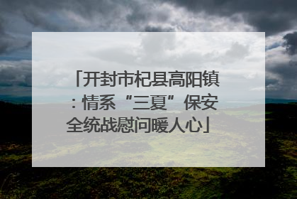 开封市杞县高阳镇：情系“三夏”保安全统战慰问暖人心