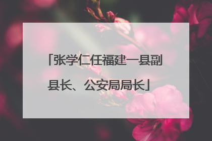 张学仁任福建一县副县长、公安局局长