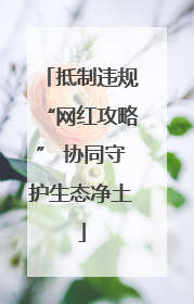 抵制违规“网红攻略” 协同守护生态净土