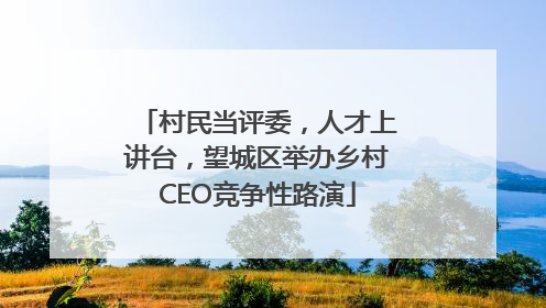 村民当评委，人才上讲台，望城区举办乡村CEO竞争性路演