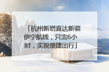 杭州新增直达新疆伊宁航线，只需6小时，实现便捷出行