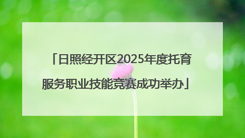 日照经开区2025年度托育服务职业技能竞赛成功举办