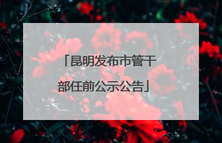 昆明发布市管干部任前公示公告
