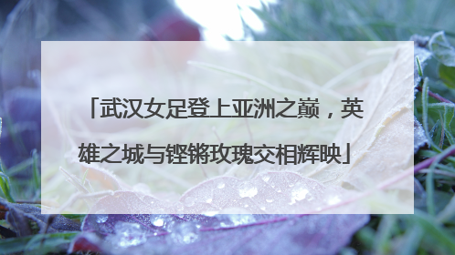 武汉女足登上亚洲之巅，英雄之城与铿锵玫瑰交相辉映
