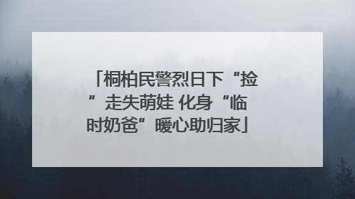 桐柏民警烈日下“捡”走失萌娃 化身“临时奶爸”暖心助归家