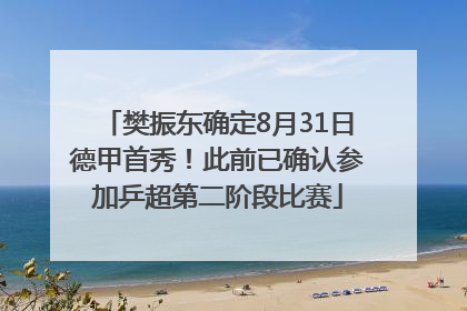 樊振东确定8月31日德甲首秀！此前已确认参加乒超第二阶段比赛