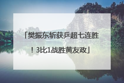 樊振东斩获乒超七连胜！3比1战胜黄友政