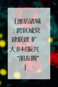 潍坊诸城：跨区域党建联建 扩大乡村振兴“朋友圈”