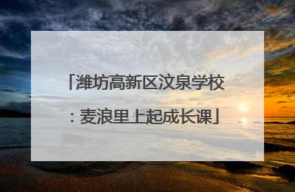 潍坊高新区汶泉学校：麦浪里上起成长课