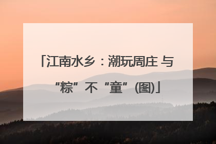 江南水乡：潮玩周庄 与“粽”不“童”(图)