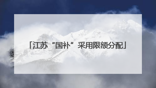 江苏“国补”采用限额分配