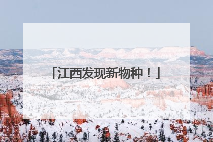 江西发现新物种！