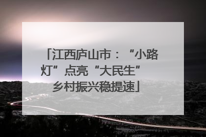 江西庐山市：“小路灯”点亮“大民生” 乡村振兴稳提速