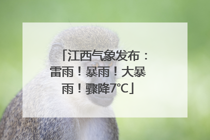 江西气象发布：雷雨！暴雨！大暴雨！骤降7℃