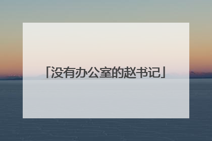 没有办公室的赵书记