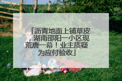 沥青地面上铺草皮，湖南邵阳一小区现荒唐一幕！业主质疑为应付验收