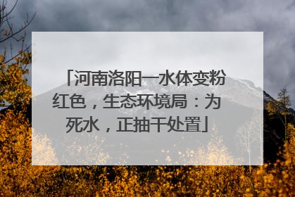 河南洛阳一水体变粉红色，生态环境局：为死水，正抽干处置