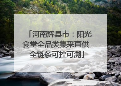 河南辉县市：阳光食堂全品类集采直供 全链条可控可溯